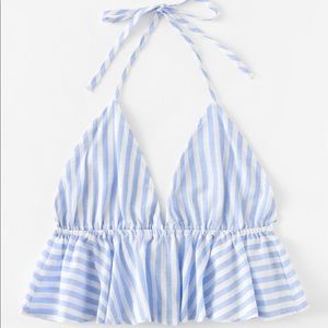 Open Back Cropped Halter Top